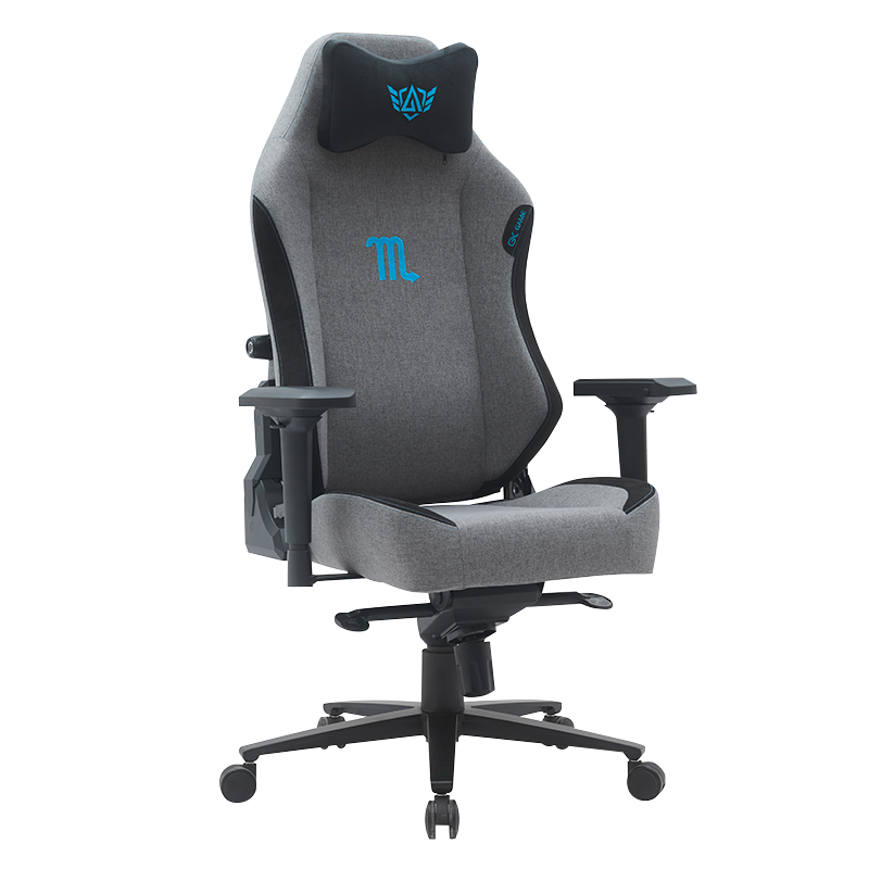 Cadeira de jogos em tecido com travesseiro de pescoço com atração magnética (D-8107)