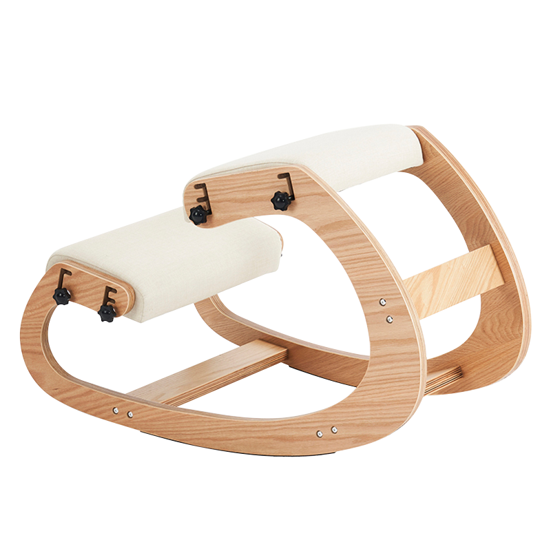 Cadeira de escritório estofada bege com assento ajoelhado (Y-C33)