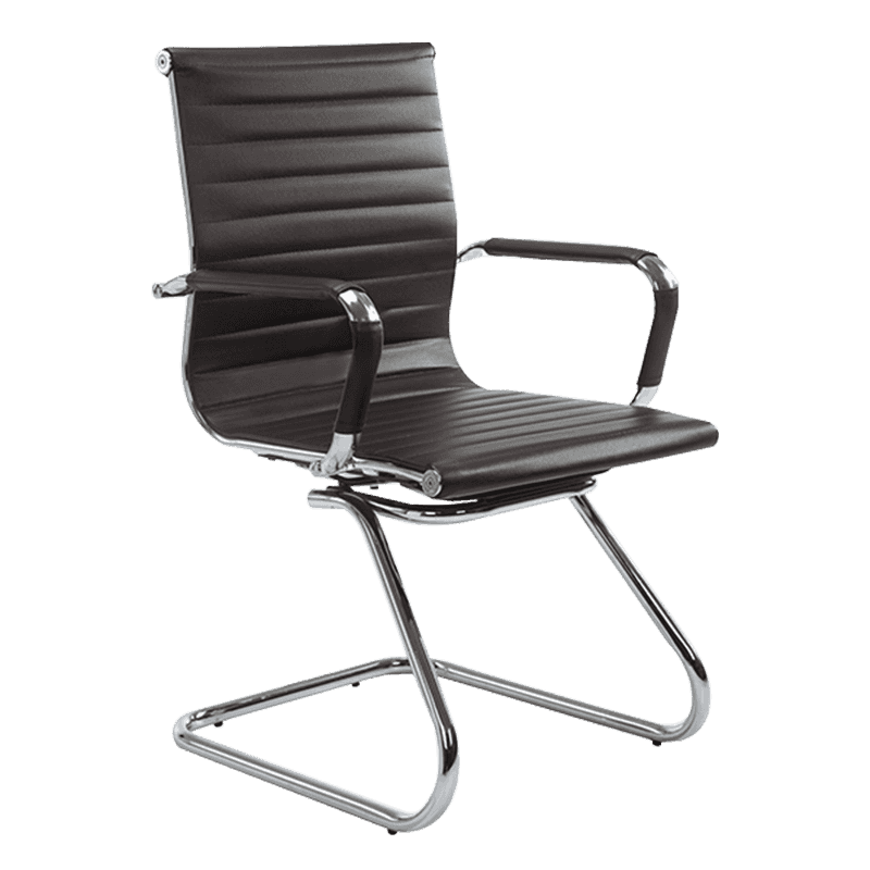 Cadeira de conferência de couro moderno marrom com encosto médio (Y-1846C)