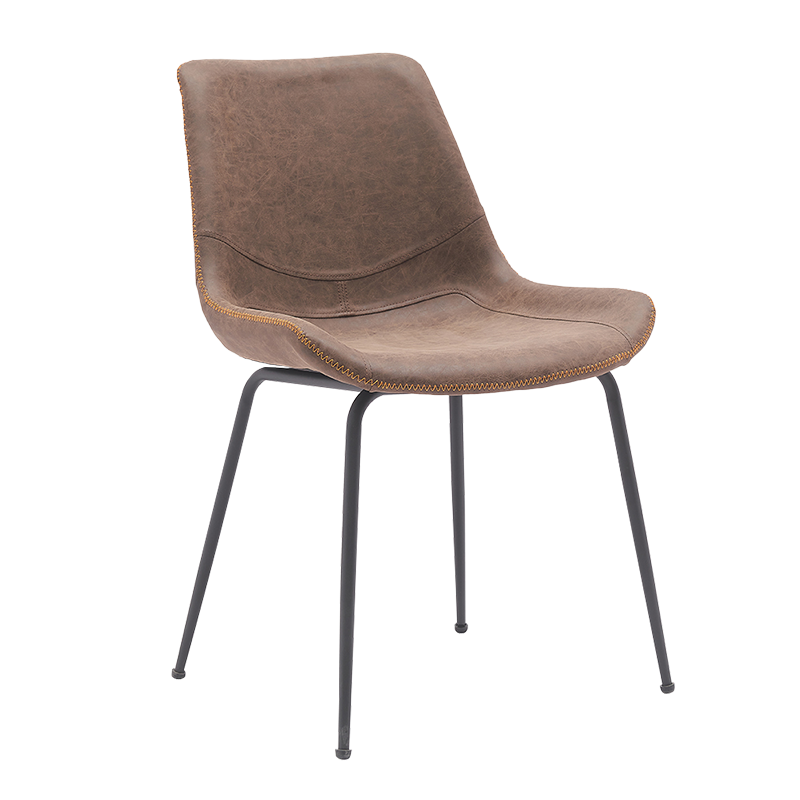 Cadeiras de jantar com pernas de metal marrom com encosto médio (Y-C12)