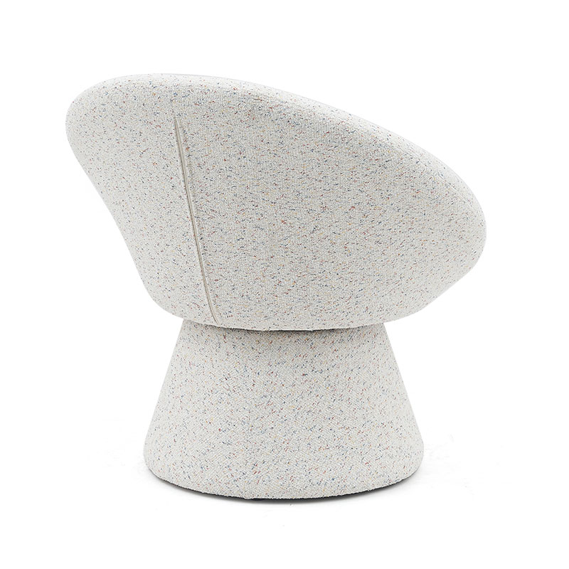 Nordic tecido branco preguiçoso forma redonda cadeira da sala de estar sofá único assento cadeiras lounge com encosto (GY-645)