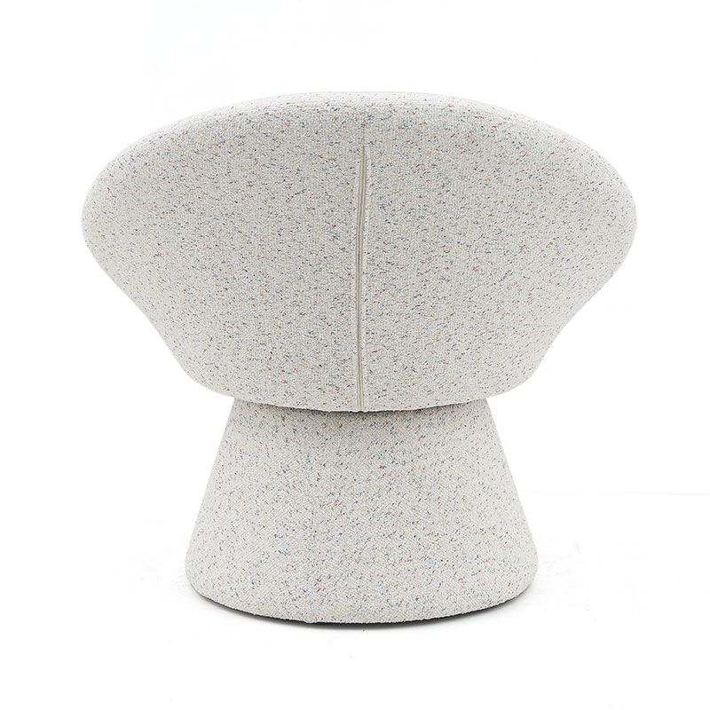 Nordic tecido branco preguiçoso forma redonda cadeira da sala de estar sofá único assento cadeiras lounge com encosto (GY-645)