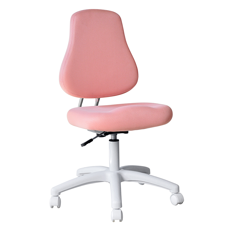 Cadeira de tarefas para funcionários sem braços em tecido rosa com base de nylon （M-6122)