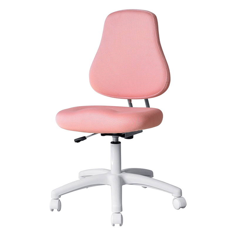 Cadeira de tarefas para funcionários sem braços em tecido rosa com base de nylon （M-6122)