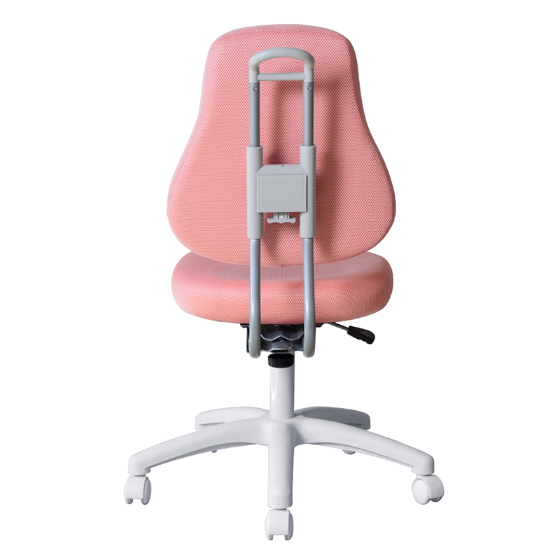 Cadeira de tarefas para funcionários sem braços em tecido rosa com base de nylon （M-6122)