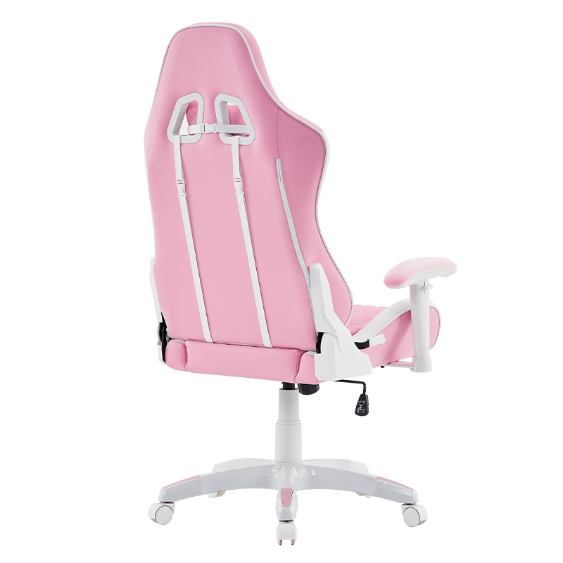 Cadeira giratória moderna rosa para jogos com apoios de braços 3D ajustáveis (T-7122)