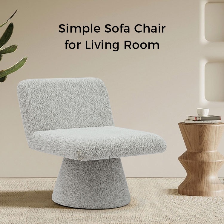 Moderno cinza estofado giratório lounge cadeira de tecido sala de estar sofá individual (GY-642)