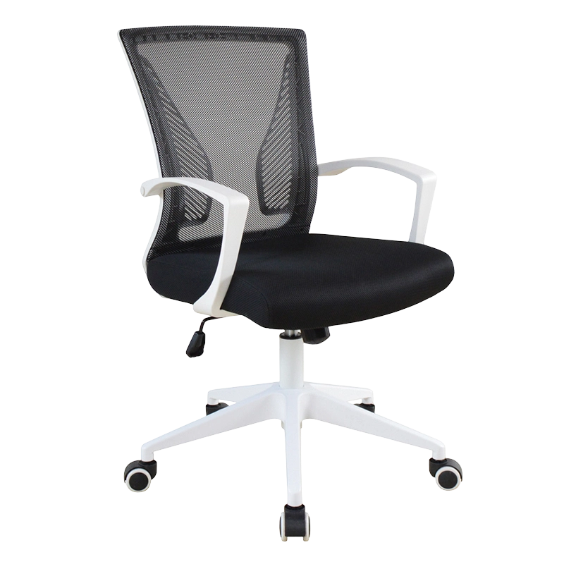 Cadeira de tarefa ergonômica branca com apoio de braço em PP para home office （W-9107)